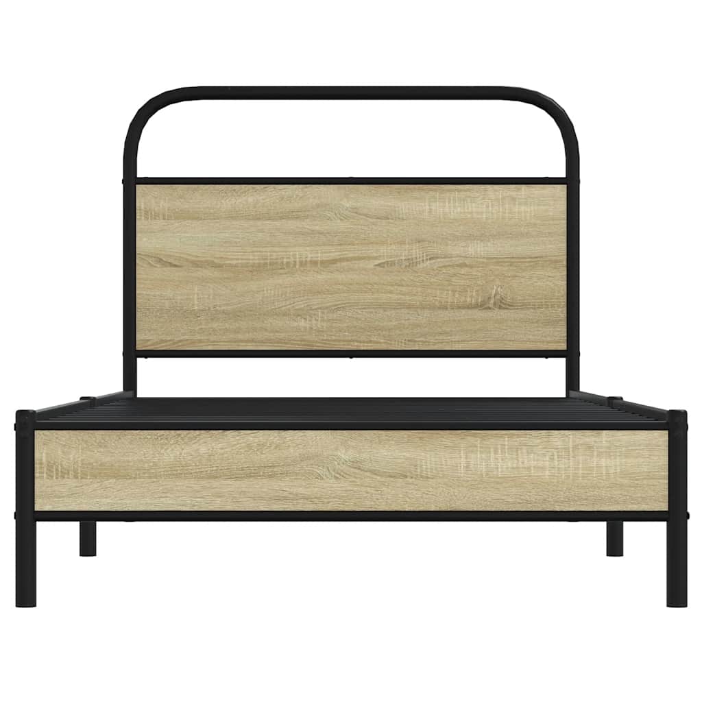Bedframe zonder matras bewerkt hout sonoma eikenkleur 100x190cm is nu te koop bij PeponiXL, paradijselijk wonen!