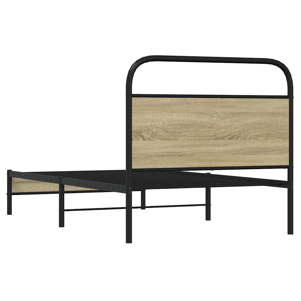 Bedframe zonder matras bewerkt hout sonoma eikenkleur 100x190cm is nu te koop bij PeponiXL, paradijselijk wonen!
