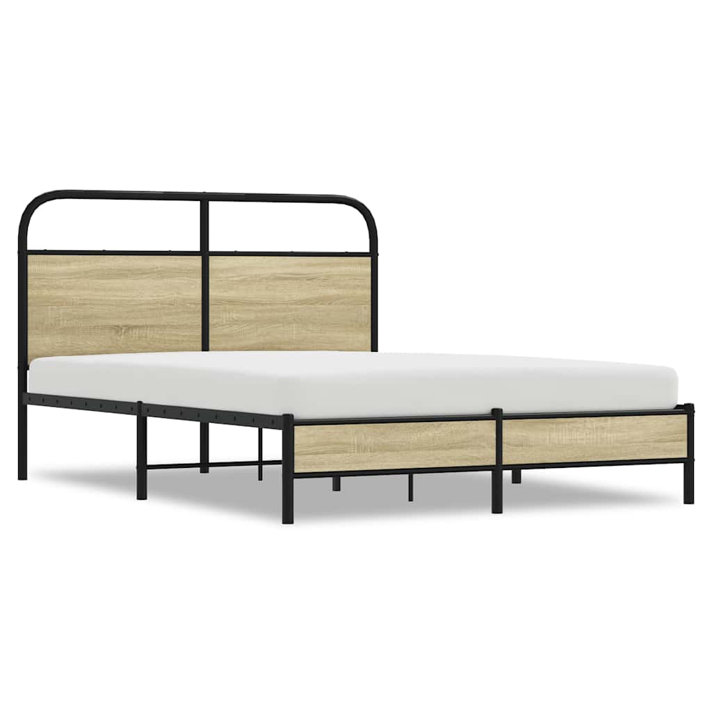 Bedframe zonder matras bewerkt hout sonoma eikenkleur 120x190cm is nu te koop bij PeponiXL, paradijselijk wonen!