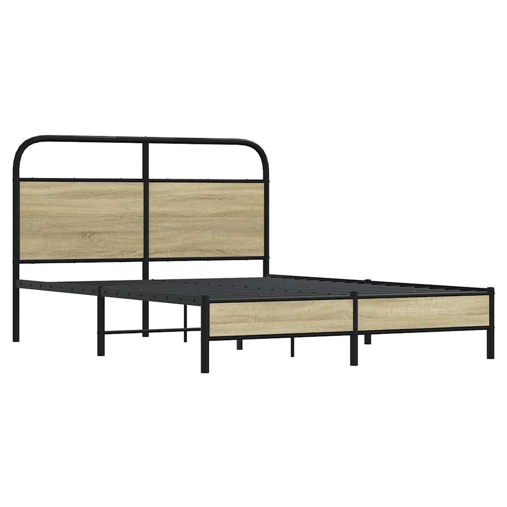 Bedframe zonder matras bewerkt hout sonoma eikenkleur 120x190cm is nu te koop bij PeponiXL, paradijselijk wonen!