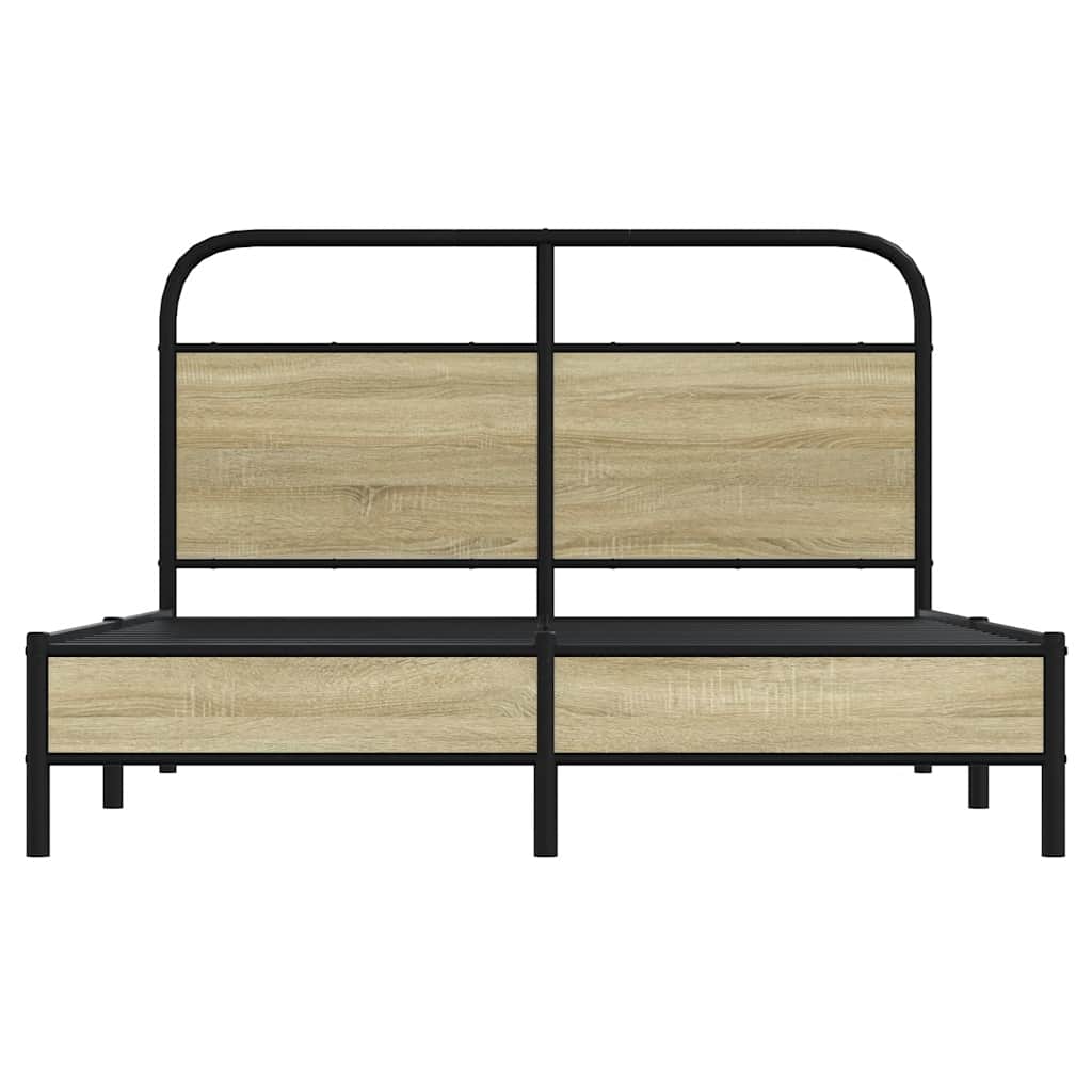 Bedframe zonder matras bewerkt hout sonoma eikenkleur 120x190cm is nu te koop bij PeponiXL, paradijselijk wonen!