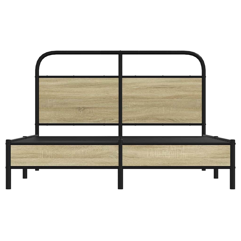 Bedframe zonder matras bewerkt hout sonoma eikenkleur 140x190cm is nu te koop bij PeponiXL, paradijselijk wonen!