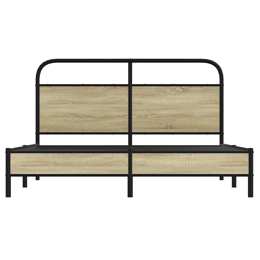 Bedframe zonder matras bewerkt hout sonoma eikenkleur 160x200cm is nu te koop bij PeponiXL, paradijselijk wonen!