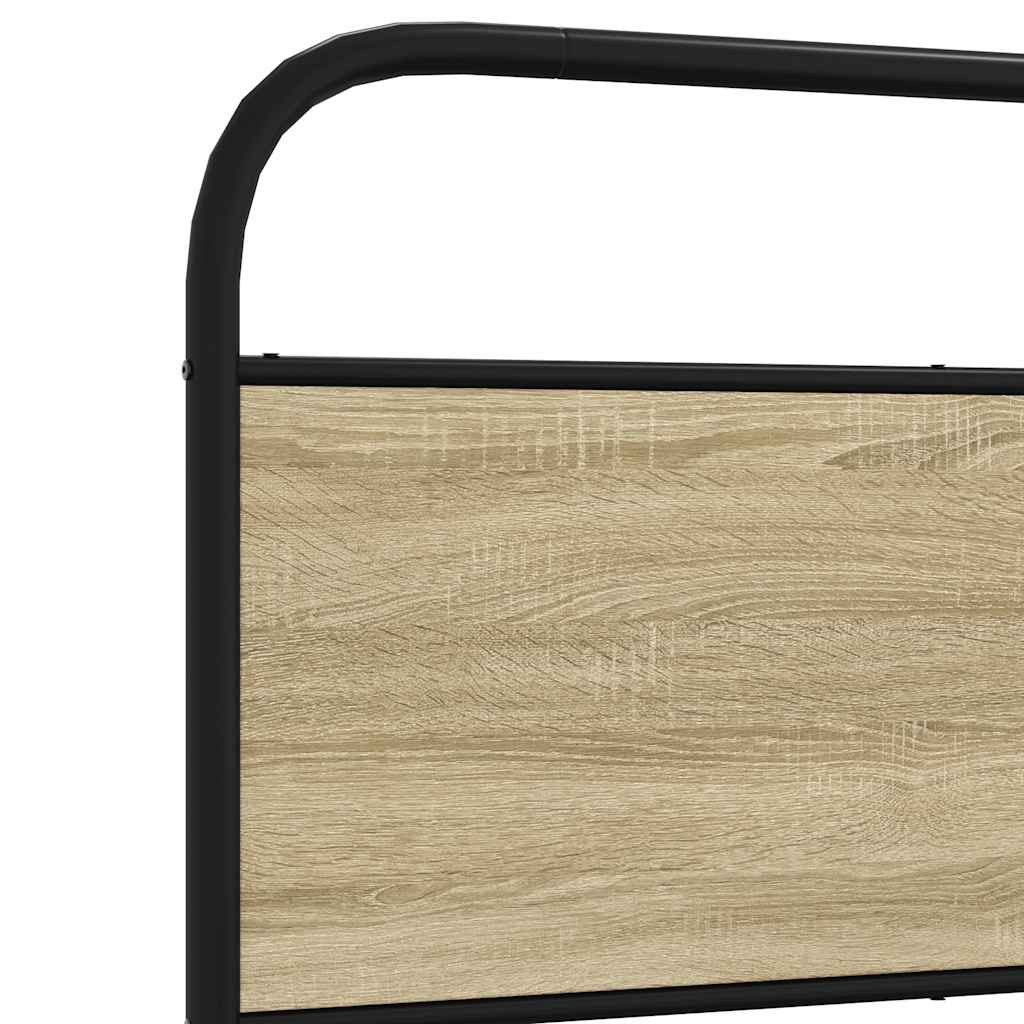 Bedframe zonder matras bewerkt hout sonoma eikenkleur 90x190 cm is nu te koop bij PeponiXL, paradijselijk wonen!