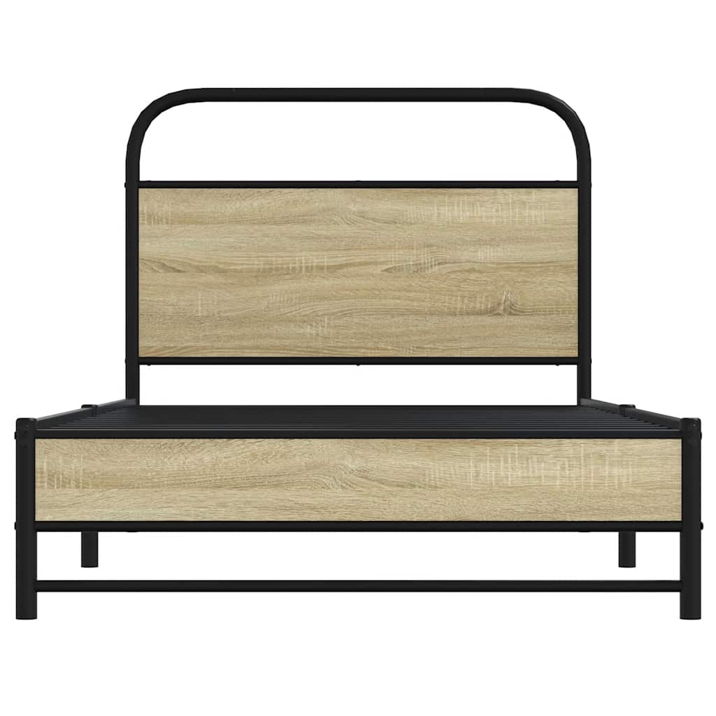 Bedframe zonder matras bewerkt hout sonoma eikenkleur 100x190cm is nu te koop bij PeponiXL, paradijselijk wonen!