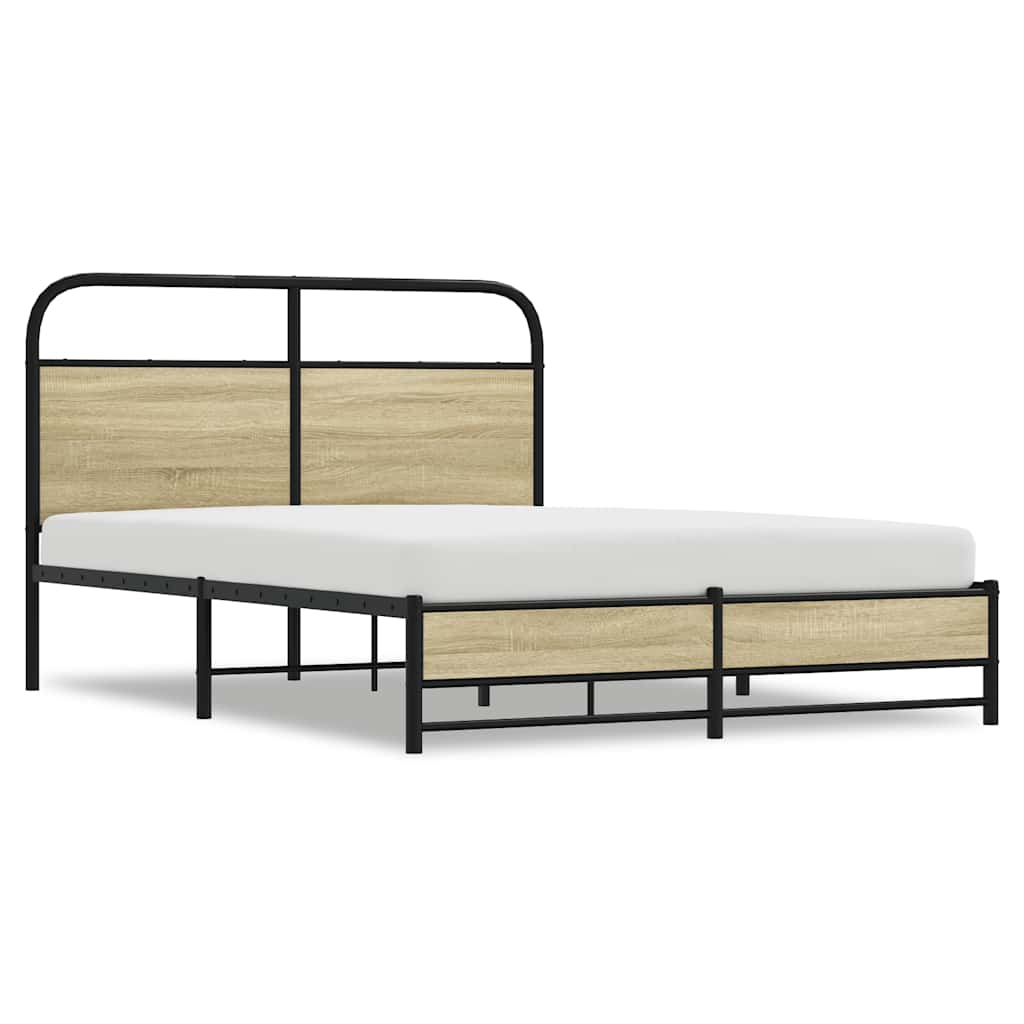 Bedframe zonder matras bewerkt hout sonoma eikenkleur 120x190cm is nu te koop bij PeponiXL, paradijselijk wonen!