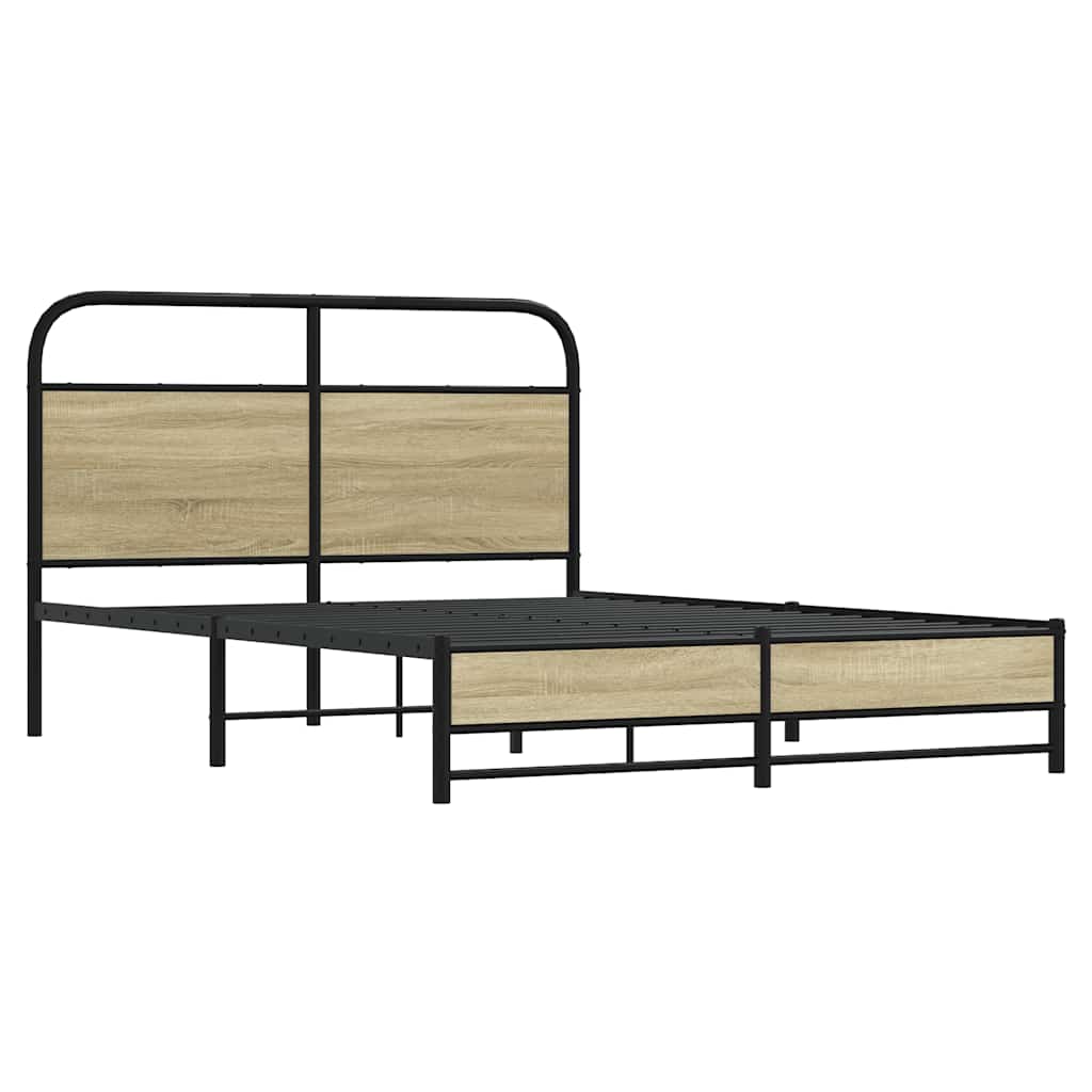 Bedframe zonder matras bewerkt hout sonoma eikenkleur 120x200cm is nu te koop bij PeponiXL, paradijselijk wonen!