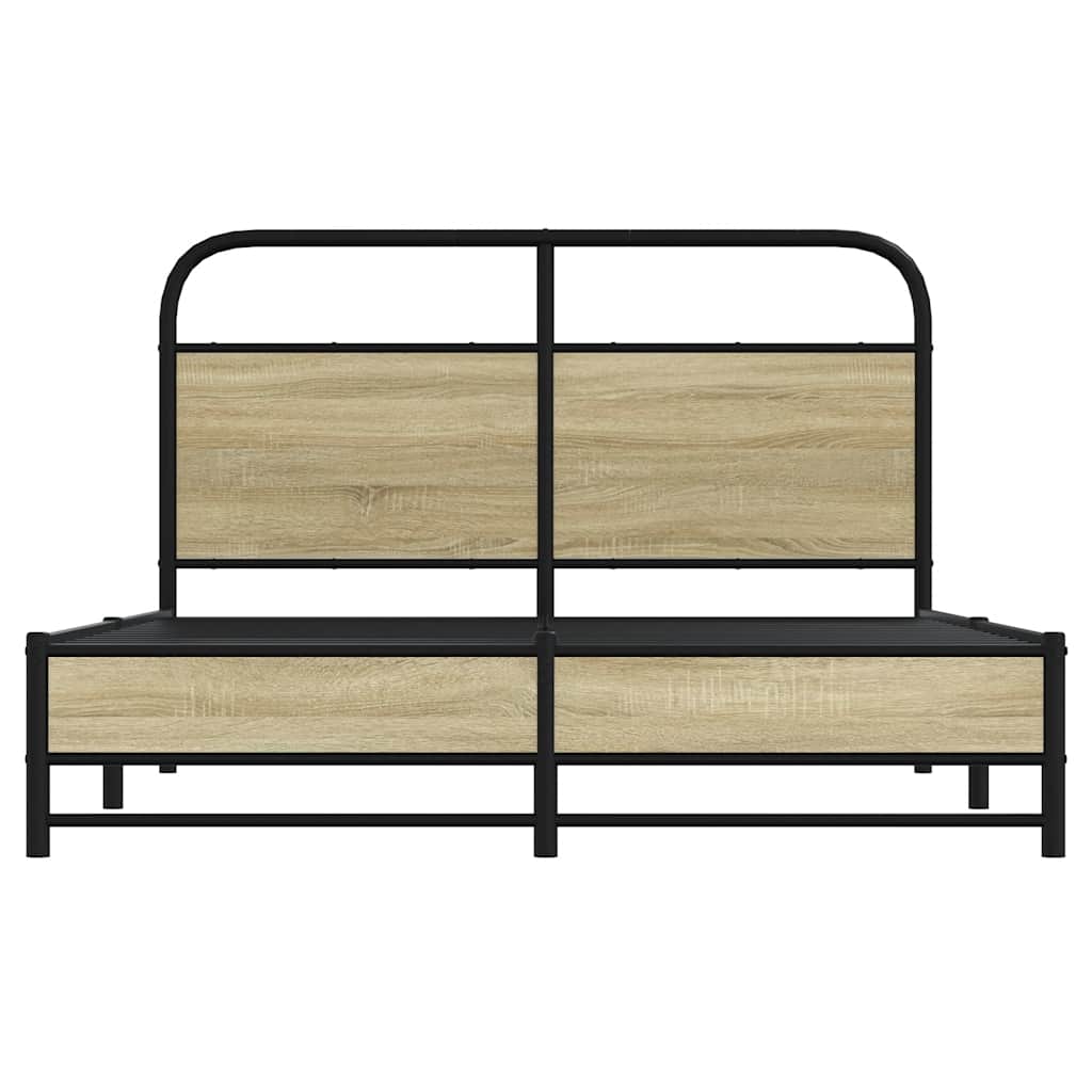 Bedframe zonder matras bewerkt hout sonoma eikenkleur 120x200cm is nu te koop bij PeponiXL, paradijselijk wonen!