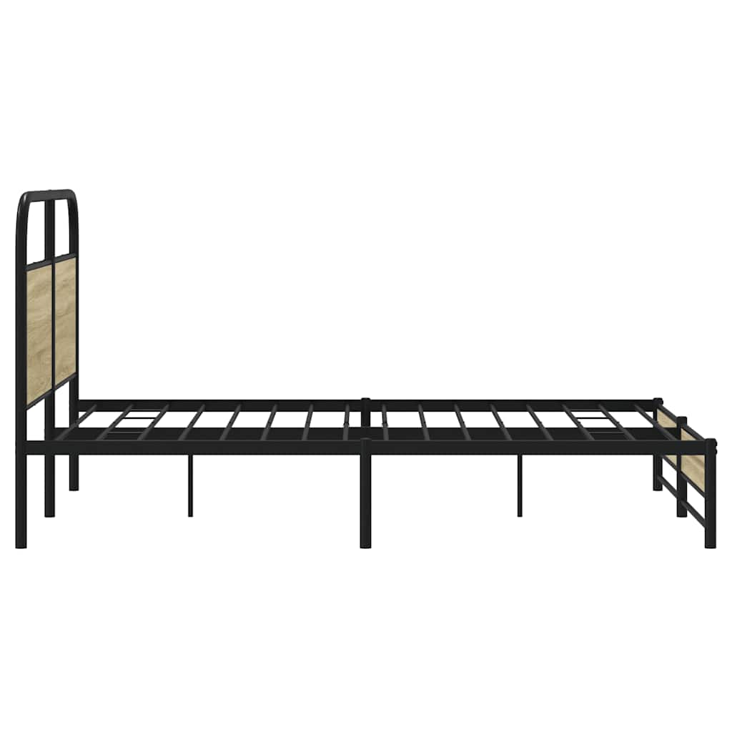 Bedframe zonder matras bewerkt hout sonoma eikenkleur 120x200cm is nu te koop bij PeponiXL, paradijselijk wonen!