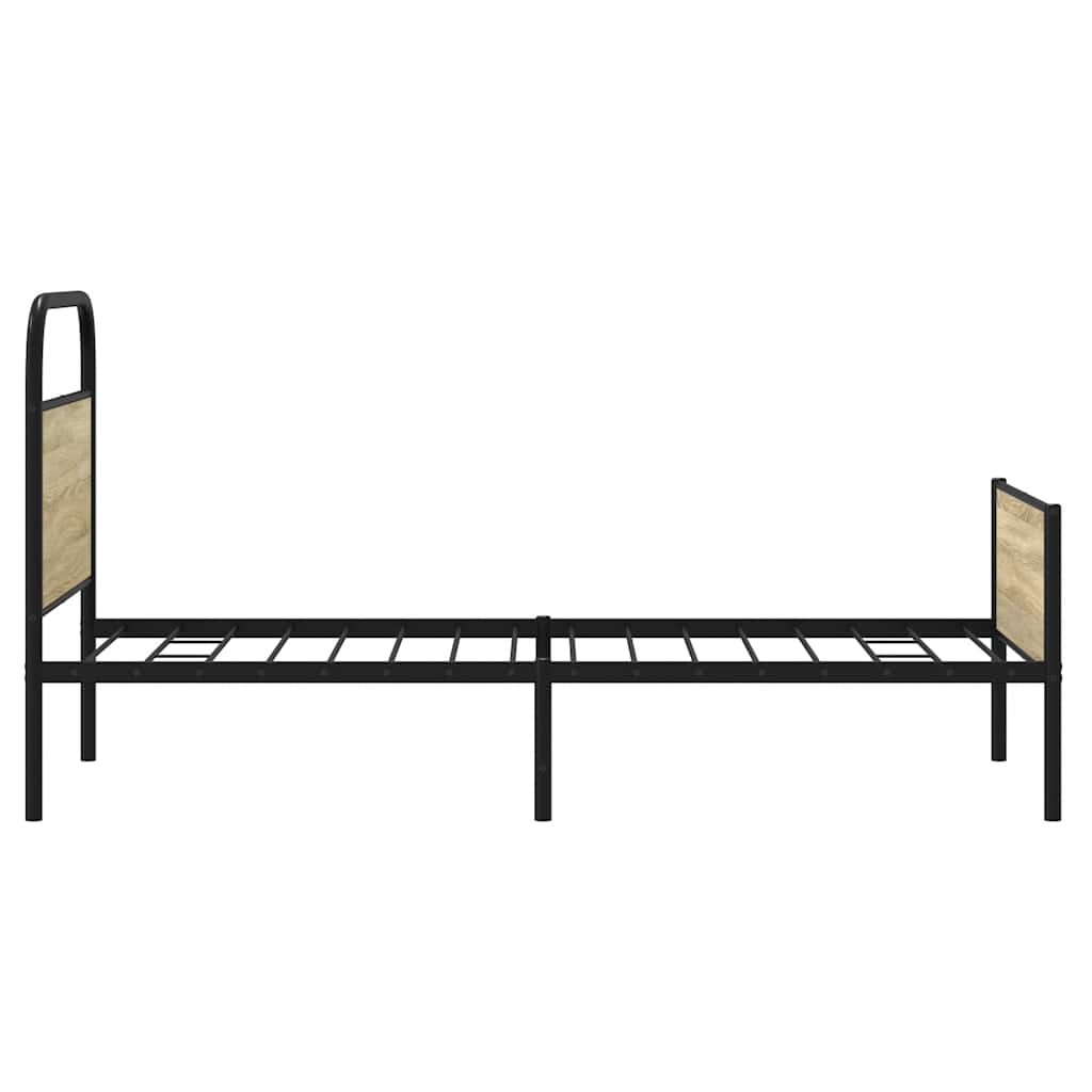 Bedframe zonder matras bewerkt hout sonoma eikenkleur 75x190 cm is nu te koop bij PeponiXL, paradijselijk wonen!