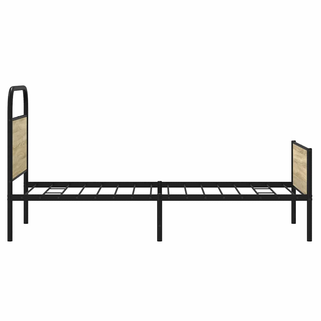 Bedframe zonder matras bewerkt hout sonoma eikenkleur 80x200 cm is nu te koop bij PeponiXL, paradijselijk wonen!