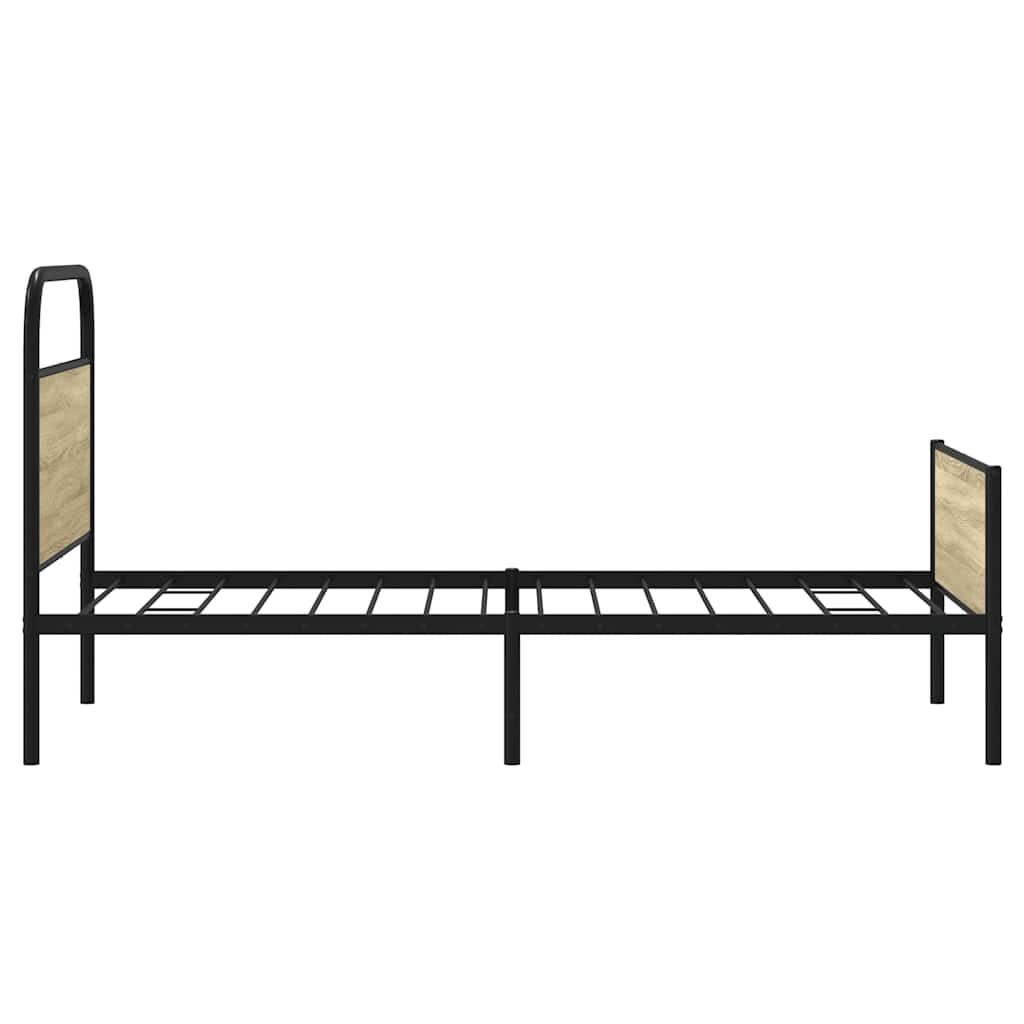 Bedframe zonder matras bewerkt hout sonoma eikenkleur 90x190 cm is nu te koop bij PeponiXL, paradijselijk wonen!