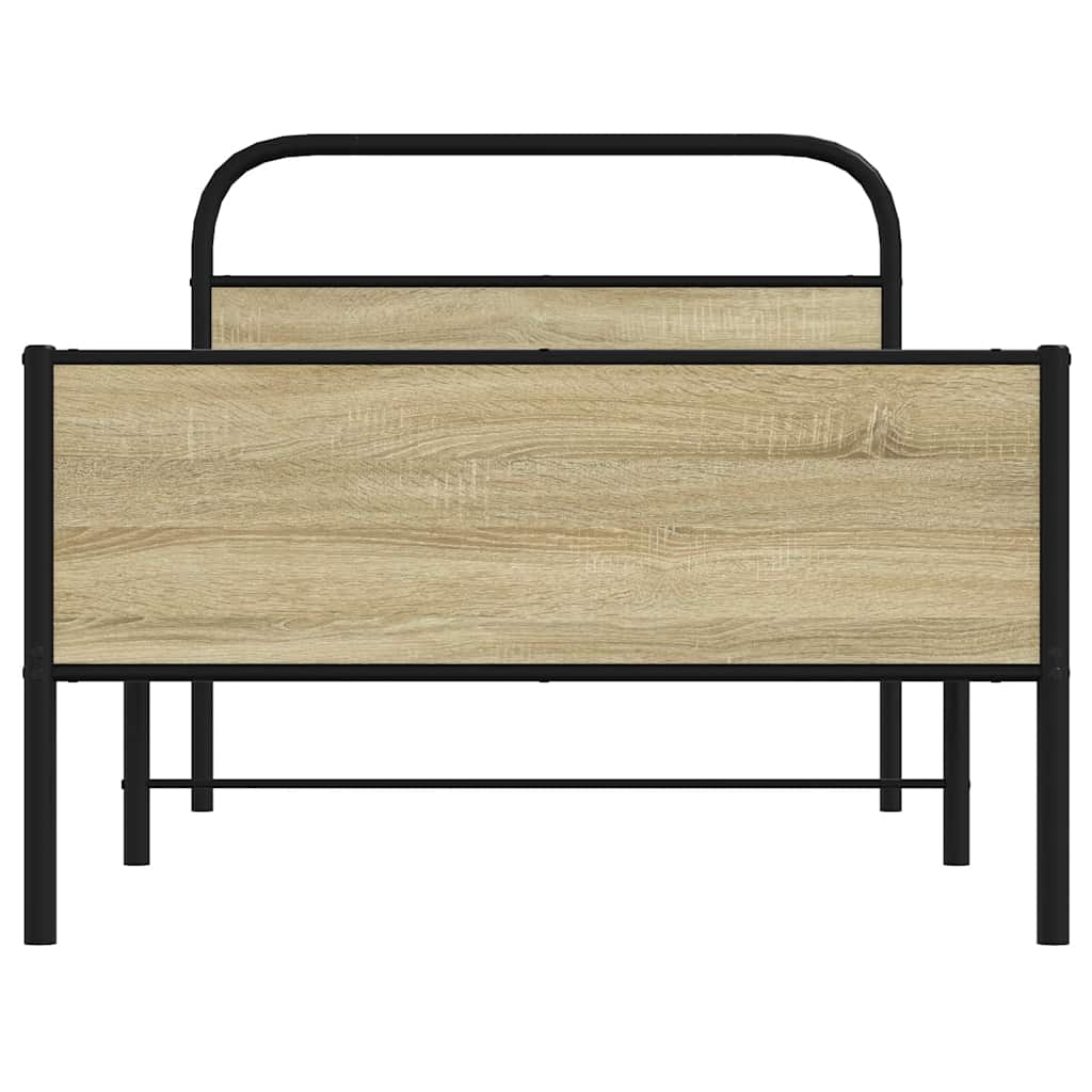 Bedframe zonder matras bewerkt hout sonoma eikenkleur 100x190cm is nu te koop bij PeponiXL, paradijselijk wonen!