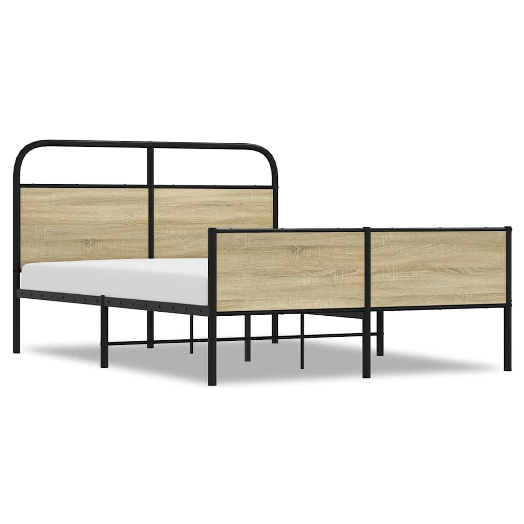 Bedframe zonder matras bewerkt hout sonoma eikenkleur 120x190cm is nu te koop bij PeponiXL, paradijselijk wonen!