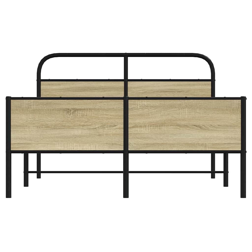 Bedframe zonder matras bewerkt hout sonoma eikenkleur 120x190cm is nu te koop bij PeponiXL, paradijselijk wonen!