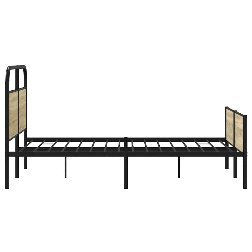 Bedframe zonder matras bewerkt hout sonoma eikenkleur 120x190cm is nu te koop bij PeponiXL, paradijselijk wonen!