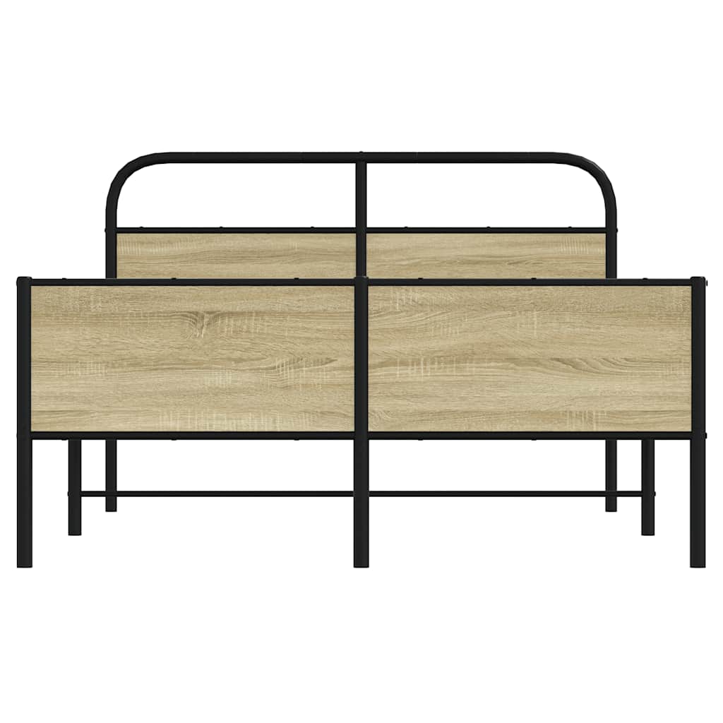 Bedframe zonder matras bewerkt hout sonoma eikenkleur 120x200cm is nu te koop bij PeponiXL, paradijselijk wonen!