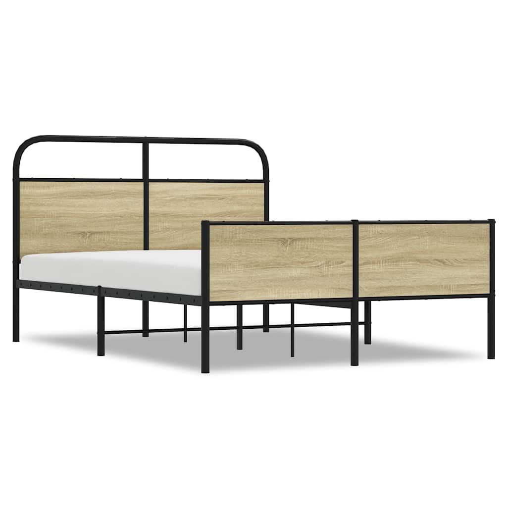 Bedframe zonder matras bewerkt hout sonoma eikenkleur 140x190cm is nu te koop bij PeponiXL, paradijselijk wonen!