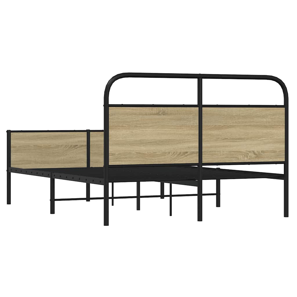 Bedframe zonder matras bewerkt hout sonoma eikenkleur 140x190cm is nu te koop bij PeponiXL, paradijselijk wonen!