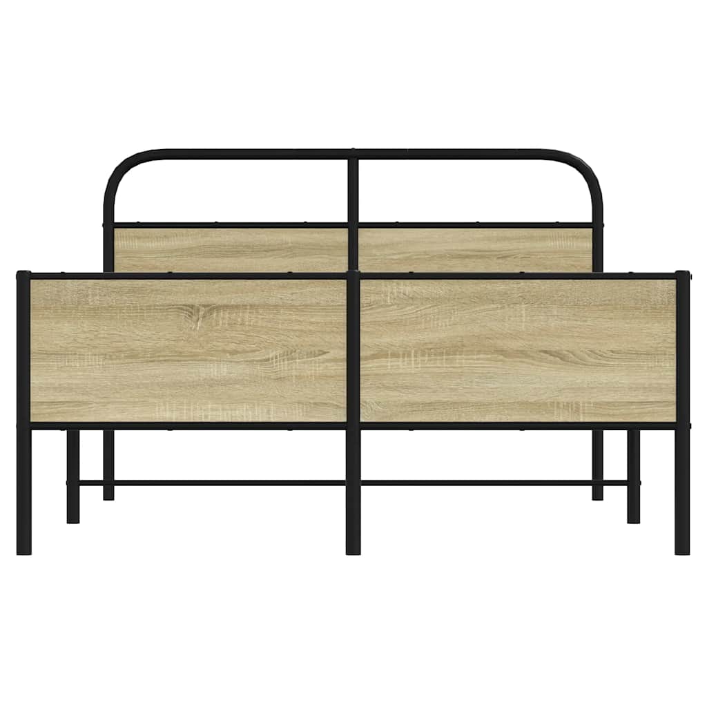Bedframe zonder matras bewerkt hout sonoma eikenkleur 140x200cm is nu te koop bij PeponiXL, paradijselijk wonen!
