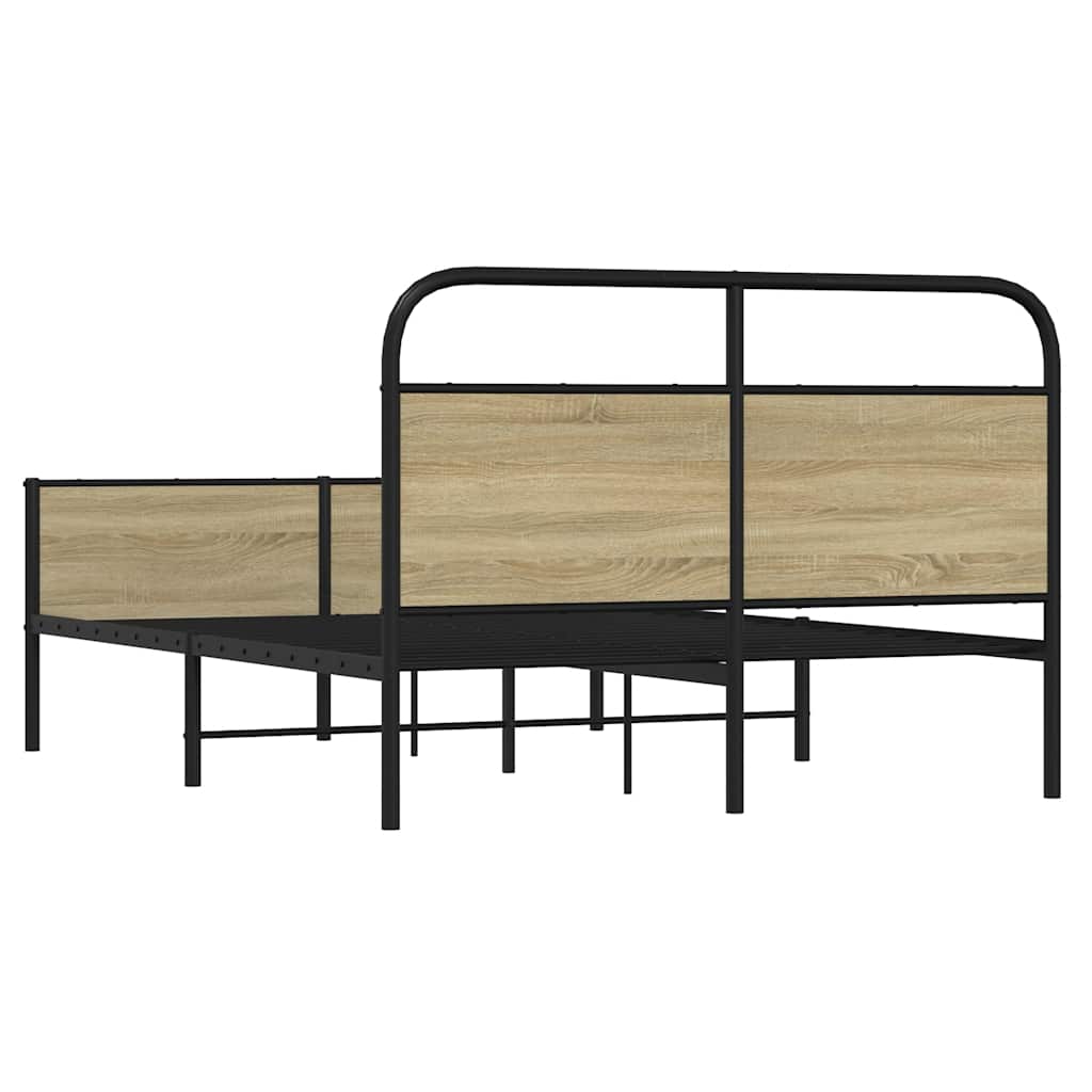 Bedframe zonder matras bewerkt hout sonoma eikenkleur 140x200cm is nu te koop bij PeponiXL, paradijselijk wonen!