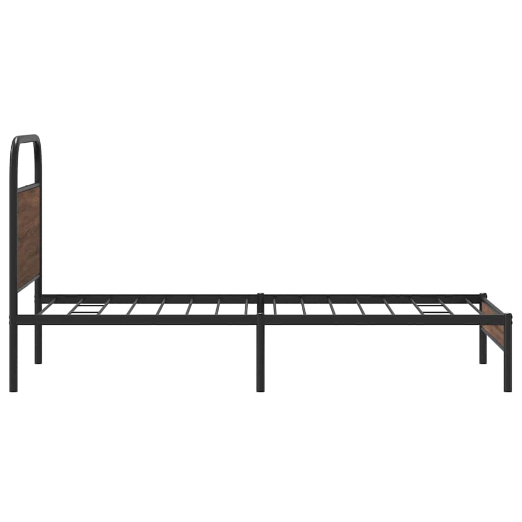 Bedframe zonder matras bewerkt hout bruin eikenkleur 90x200 cm is nu te koop bij PeponiXL, paradijselijk wonen!