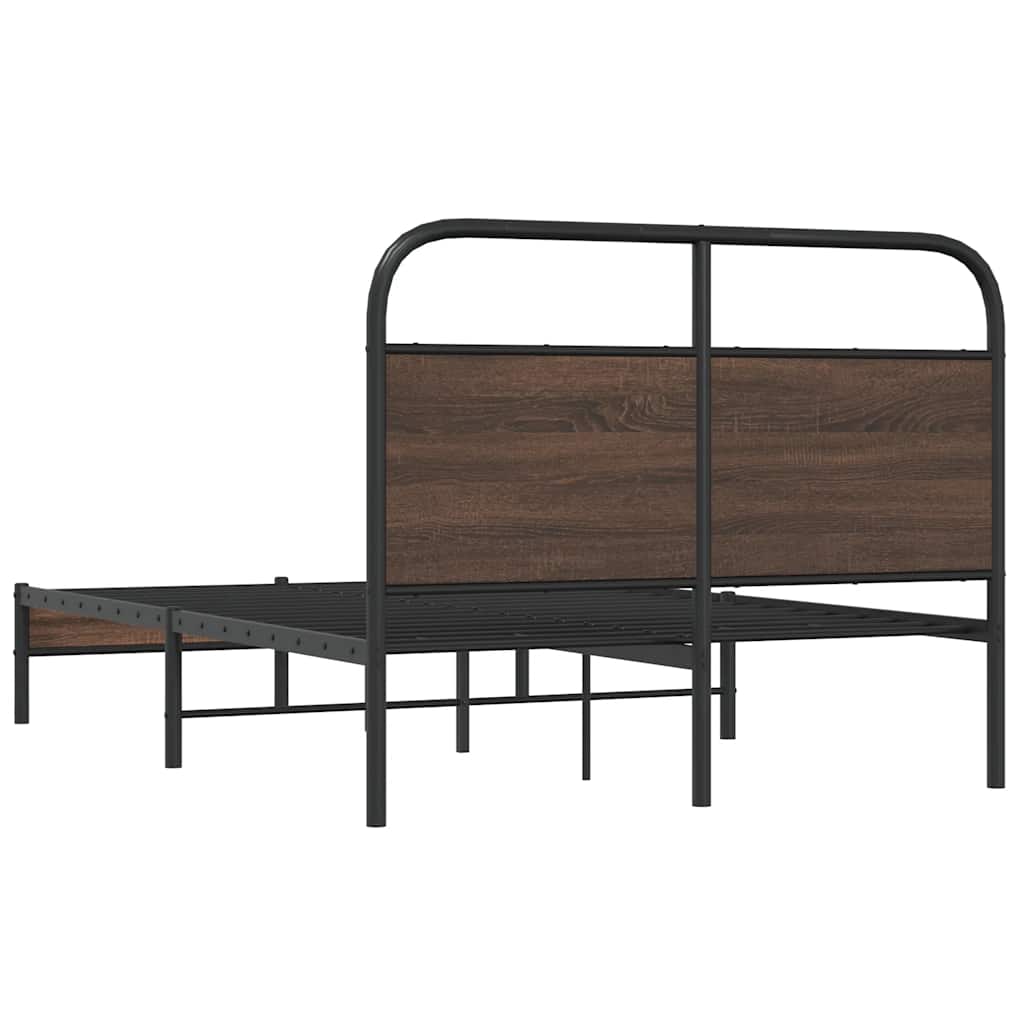Bedframe zonder matras bewerkt hout bruin eikenkleur 135x190 cm is nu te koop bij PeponiXL, paradijselijk wonen!