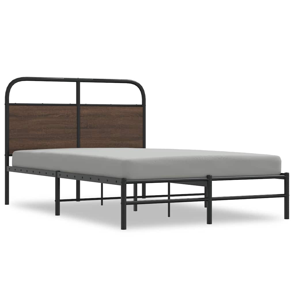 Bedframe zonder matras bewerkt hout bruin eikenkleur 140x200 cm is nu te koop bij PeponiXL, paradijselijk wonen!