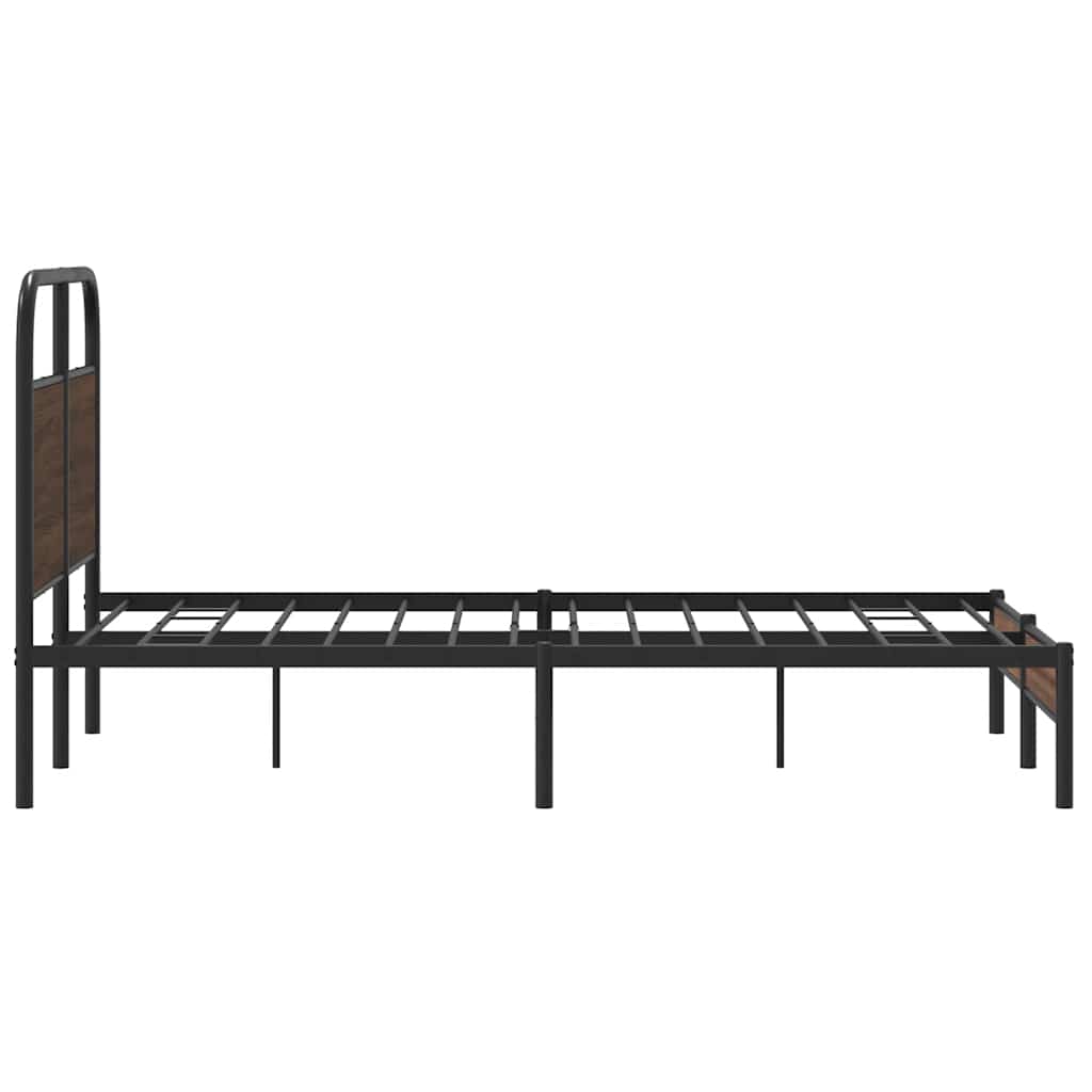 Bedframe zonder matras bewerkt hout bruin eikenkleur 140x200 cm is nu te koop bij PeponiXL, paradijselijk wonen!