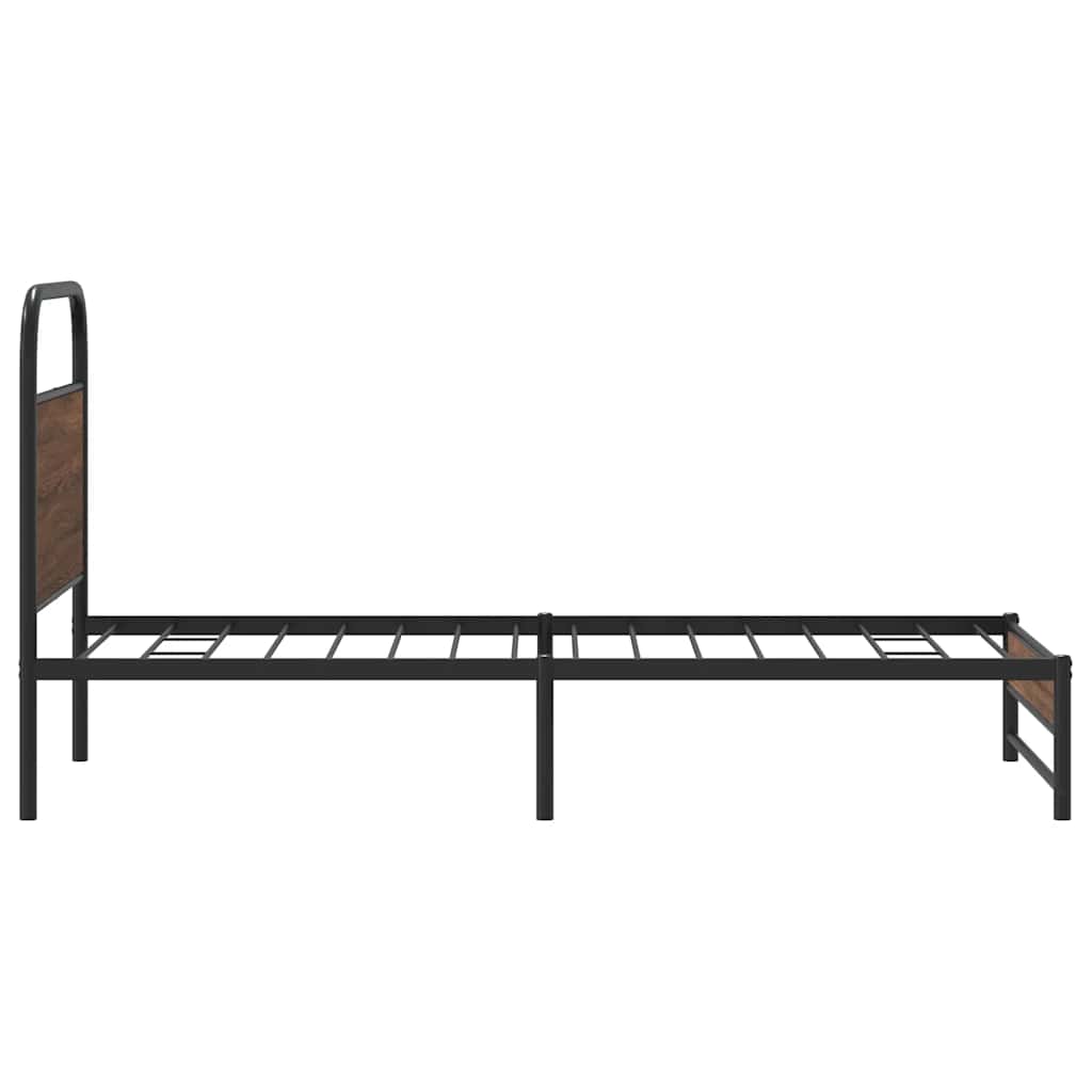 Bedframe zonder matras bewerkt hout bruin eikenkleur 107x203 cm is nu te koop bij PeponiXL, paradijselijk wonen!