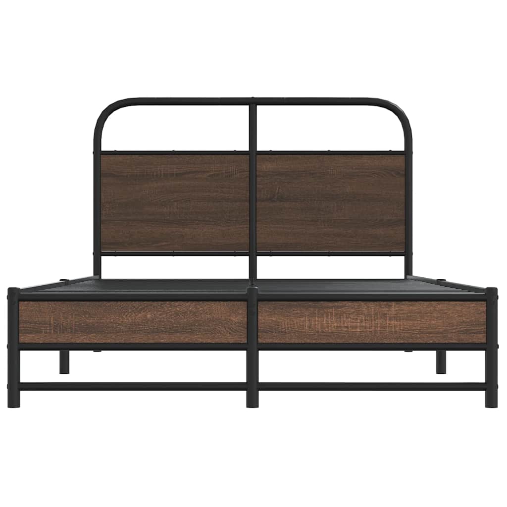 Bedframe zonder matras bewerkt hout bruin eikenkleur 120x190 cm is nu te koop bij PeponiXL, paradijselijk wonen!