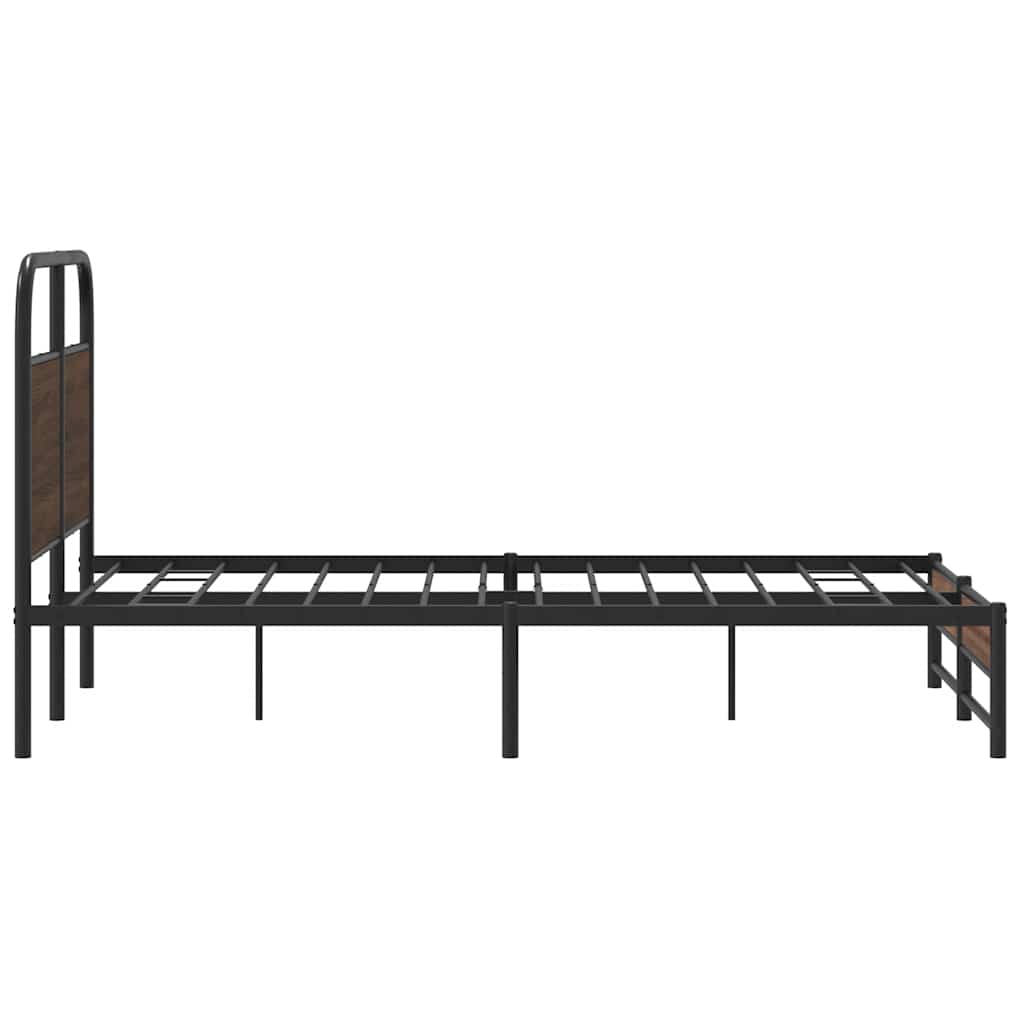 Bedframe zonder matras bewerkt hout bruin eikenkleur 140x190 cm is nu te koop bij PeponiXL, paradijselijk wonen!