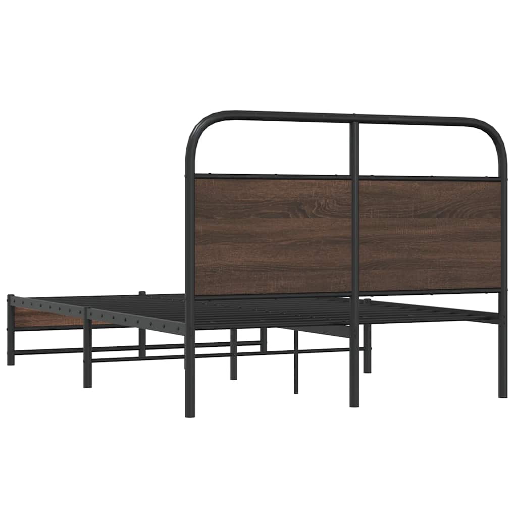 Bedframe zonder matras bewerkt hout bruin eikenkleur 140x200 cm is nu te koop bij PeponiXL, paradijselijk wonen!