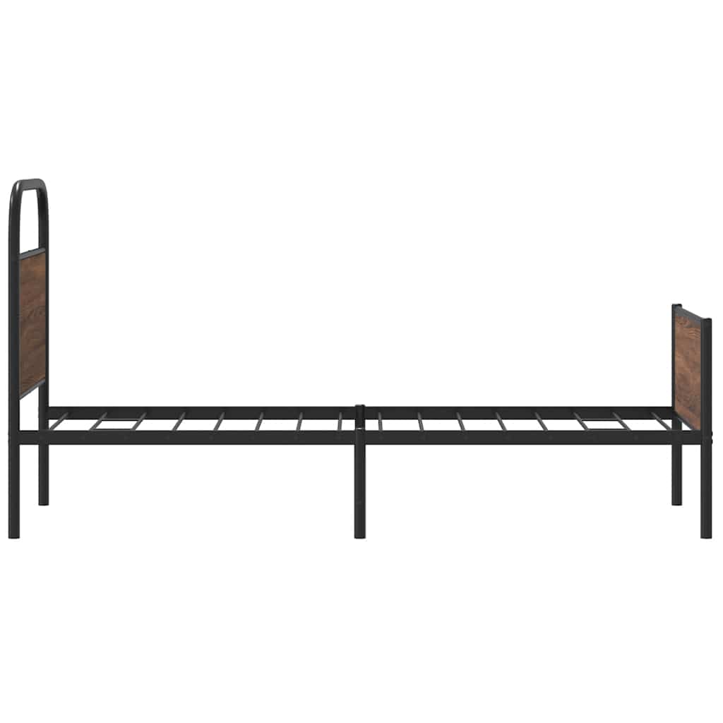 Bedframe zonder matras bewerkt hout bruin eikenkleur 80x200 cm is nu te koop bij PeponiXL, paradijselijk wonen!