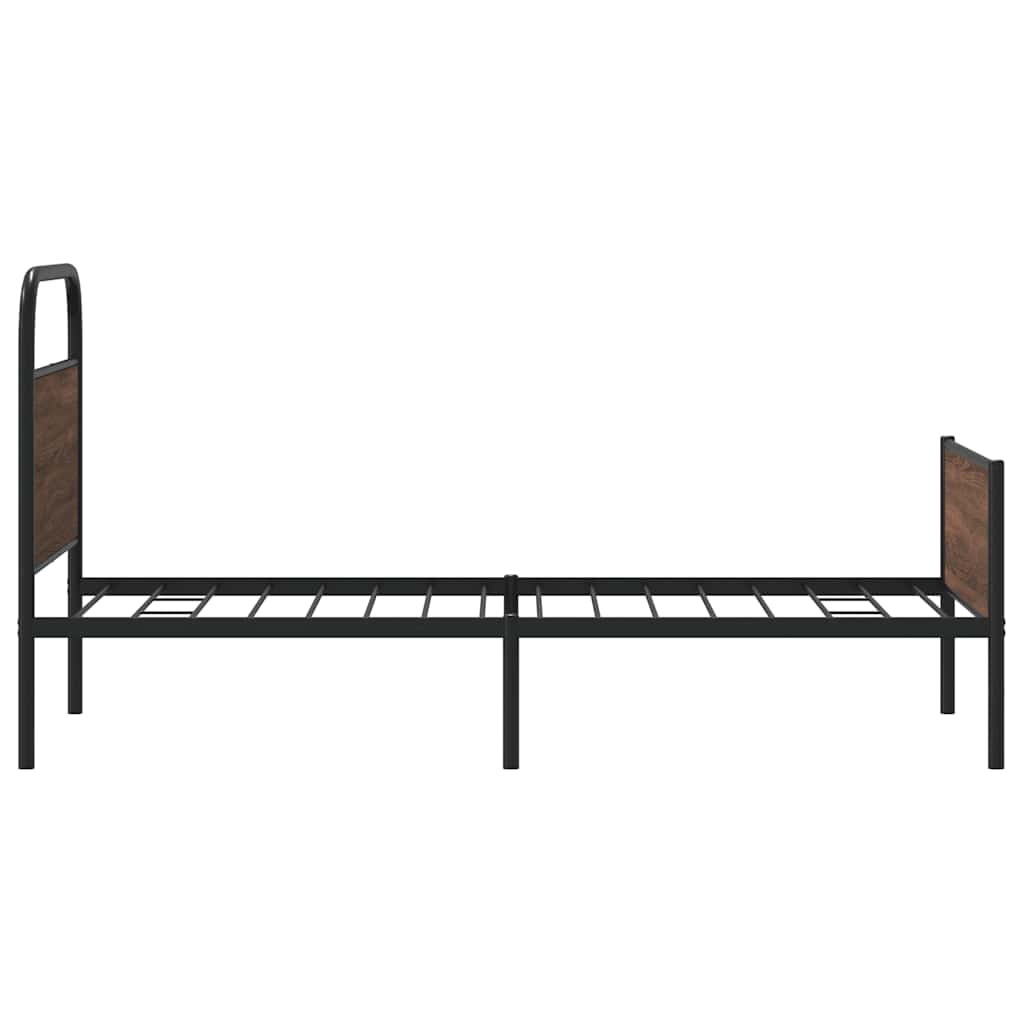 Bedframe zonder matras bewerkt hout bruin eikenkleur 90x190 cm is nu te koop bij PeponiXL, paradijselijk wonen!