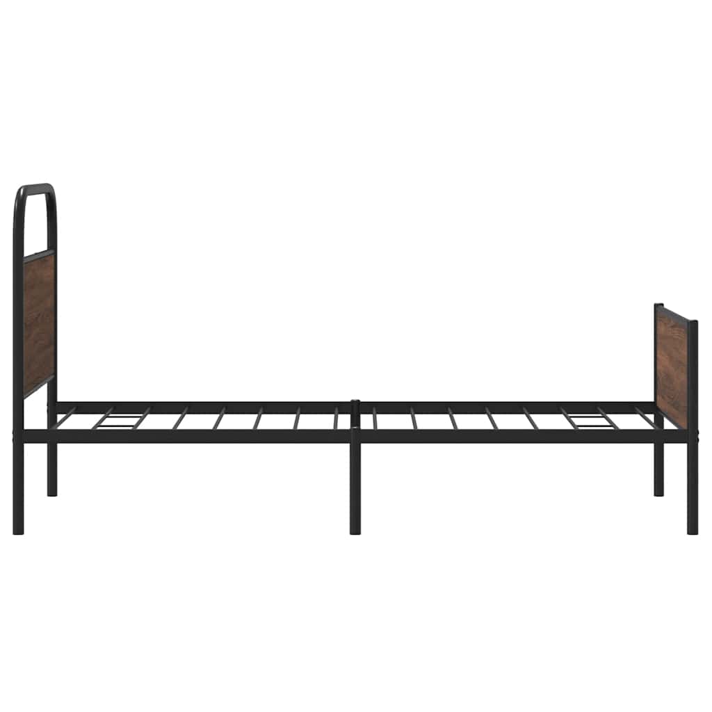 Bedframe zonder matras bewerkt hout bruin eikenkleur 100x200 cm is nu te koop bij PeponiXL, paradijselijk wonen!