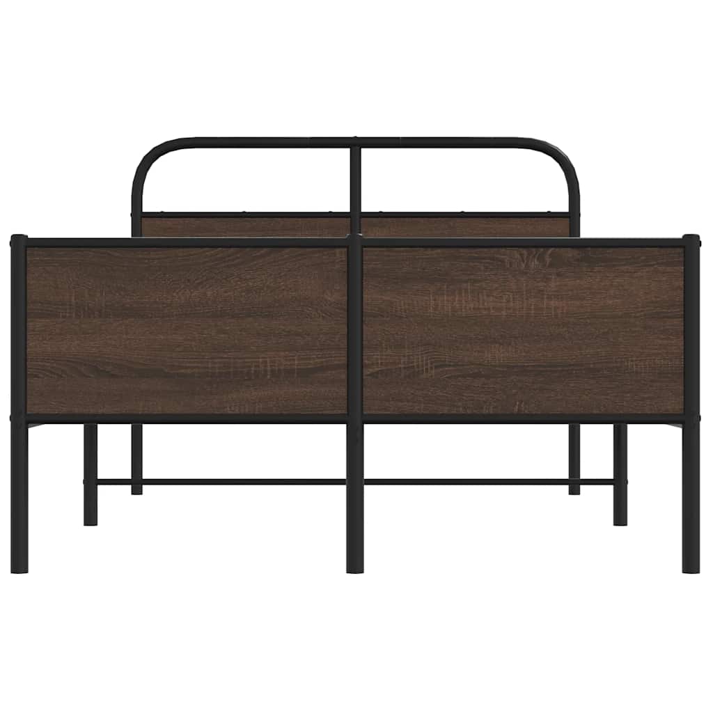 Bedframe zonder matras bewerkt hout bruin eikenkleur 120x190 cm is nu te koop bij PeponiXL, paradijselijk wonen!
