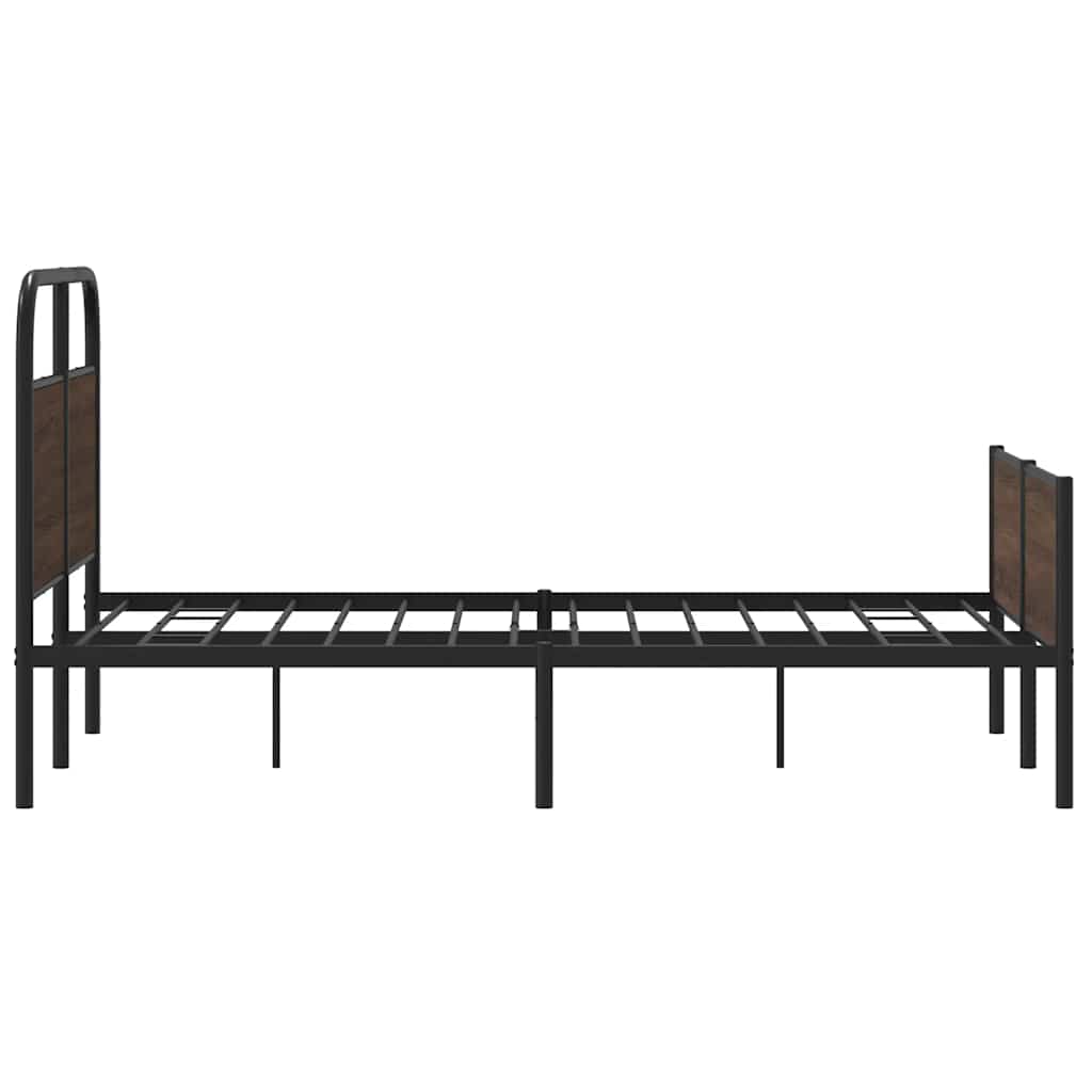 Bedframe zonder matras bewerkt hout bruin eikenkleur 120x190 cm is nu te koop bij PeponiXL, paradijselijk wonen!