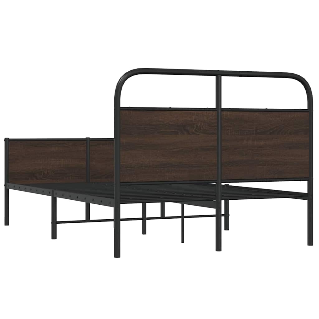 Bedframe zonder matras bewerkt hout bruin eikenkleur 120x190 cm is nu te koop bij PeponiXL, paradijselijk wonen!