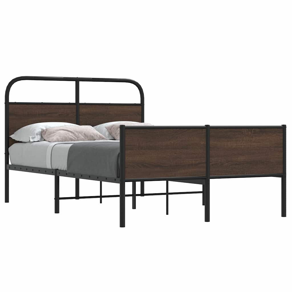 Bedframe zonder matras bewerkt hout bruin eikenkleur 120x190 cm is nu te koop bij PeponiXL, paradijselijk wonen!