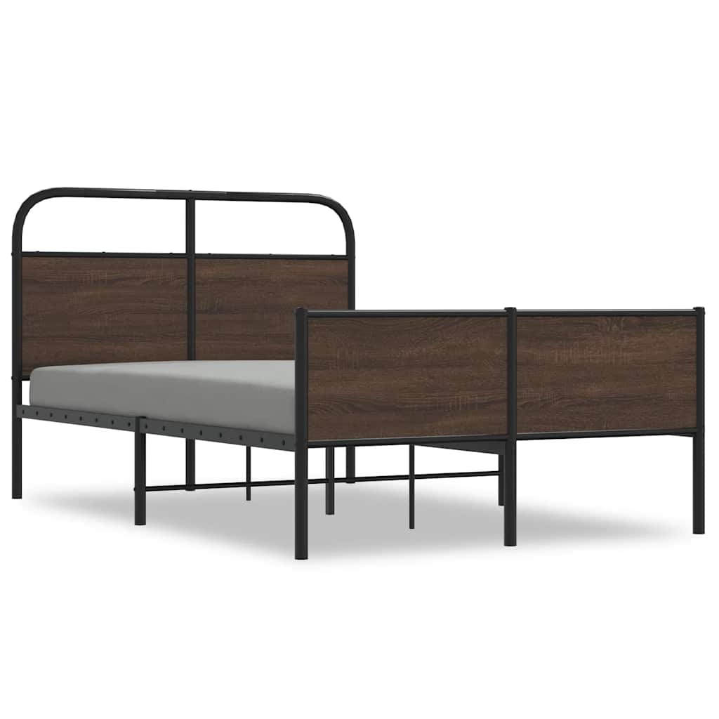 Bedframe zonder matras bewerkt hout bruin eikenkleur 135x190 cm is nu te koop bij PeponiXL, paradijselijk wonen!