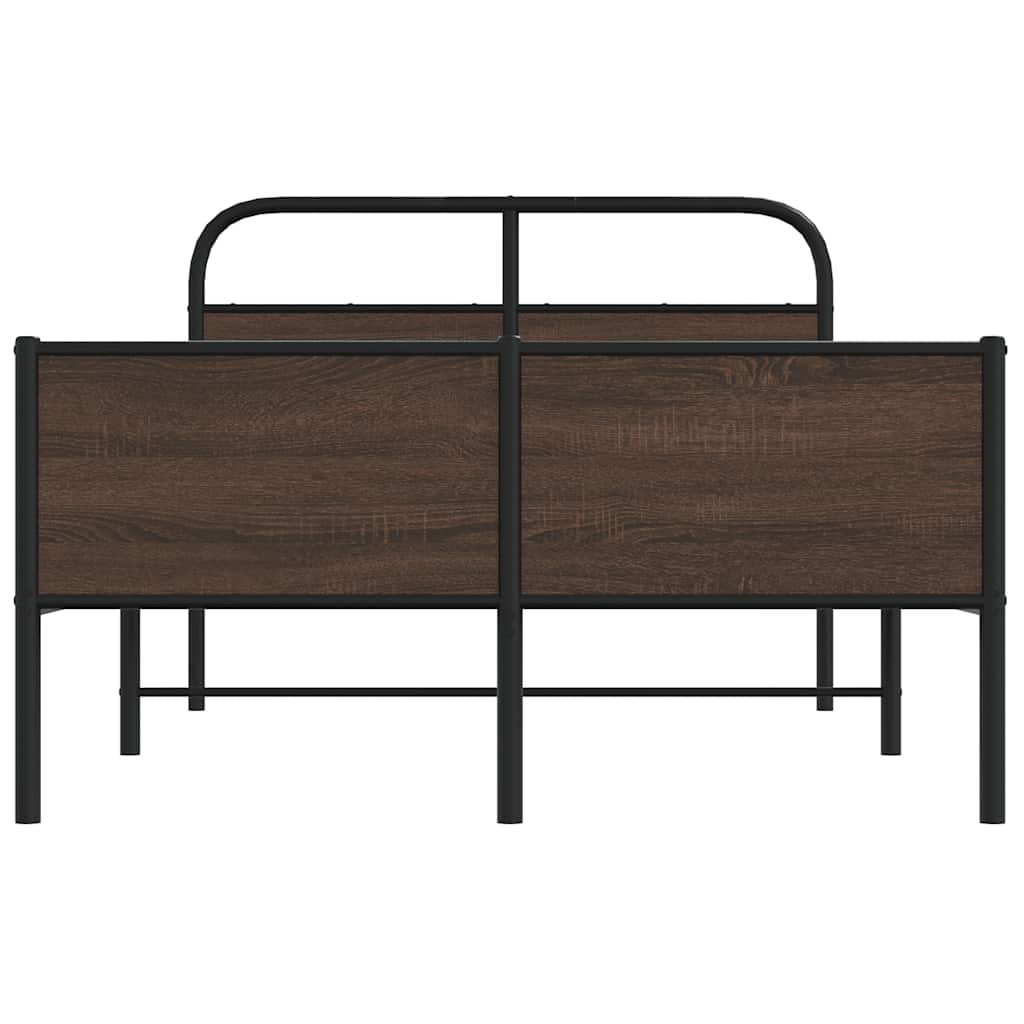 Bedframe zonder matras bewerkt hout bruin eikenkleur 135x190 cm is nu te koop bij PeponiXL, paradijselijk wonen!