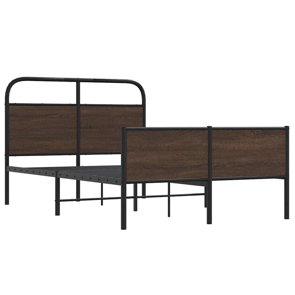 Bedframe zonder matras bewerkt hout bruin eikenkleur 140x190 cm is nu te koop bij PeponiXL, paradijselijk wonen!