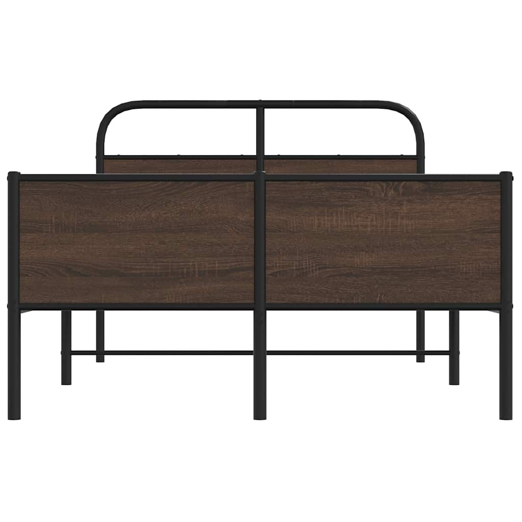 Bedframe zonder matras bewerkt hout bruin eikenkleur 140x190 cm is nu te koop bij PeponiXL, paradijselijk wonen!