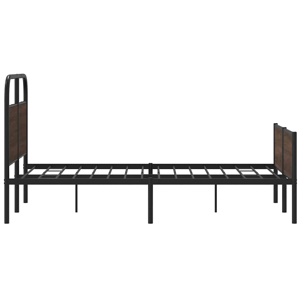 Bedframe zonder matras bewerkt hout bruin eikenkleur 140x190 cm is nu te koop bij PeponiXL, paradijselijk wonen!