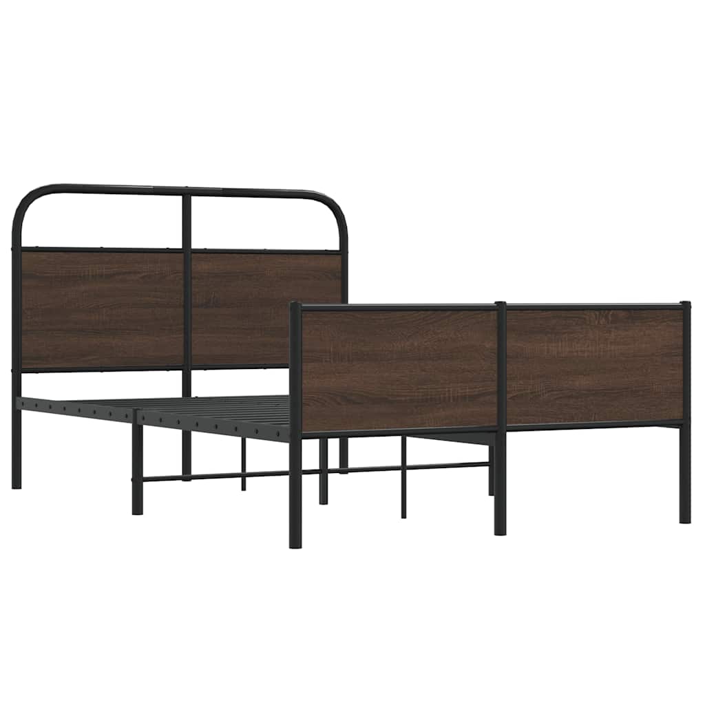 Bedframe zonder matras bewerkt hout bruin eikenkleur 140x200 cm is nu te koop bij PeponiXL, paradijselijk wonen!