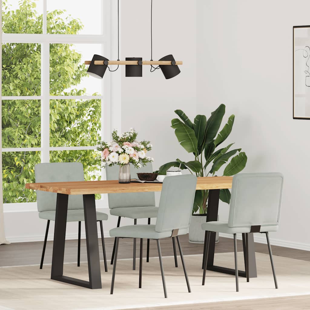 Eetkamerstoelen 4 st fluweel lichtgrijs is nu te koop bij PeponiXL, paradijselijk wonen!