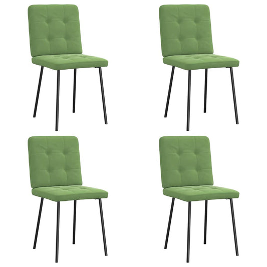 Eetkamerstoelen 4 st fluweel lichtgroen is nu te koop bij PeponiXL, paradijselijk wonen!