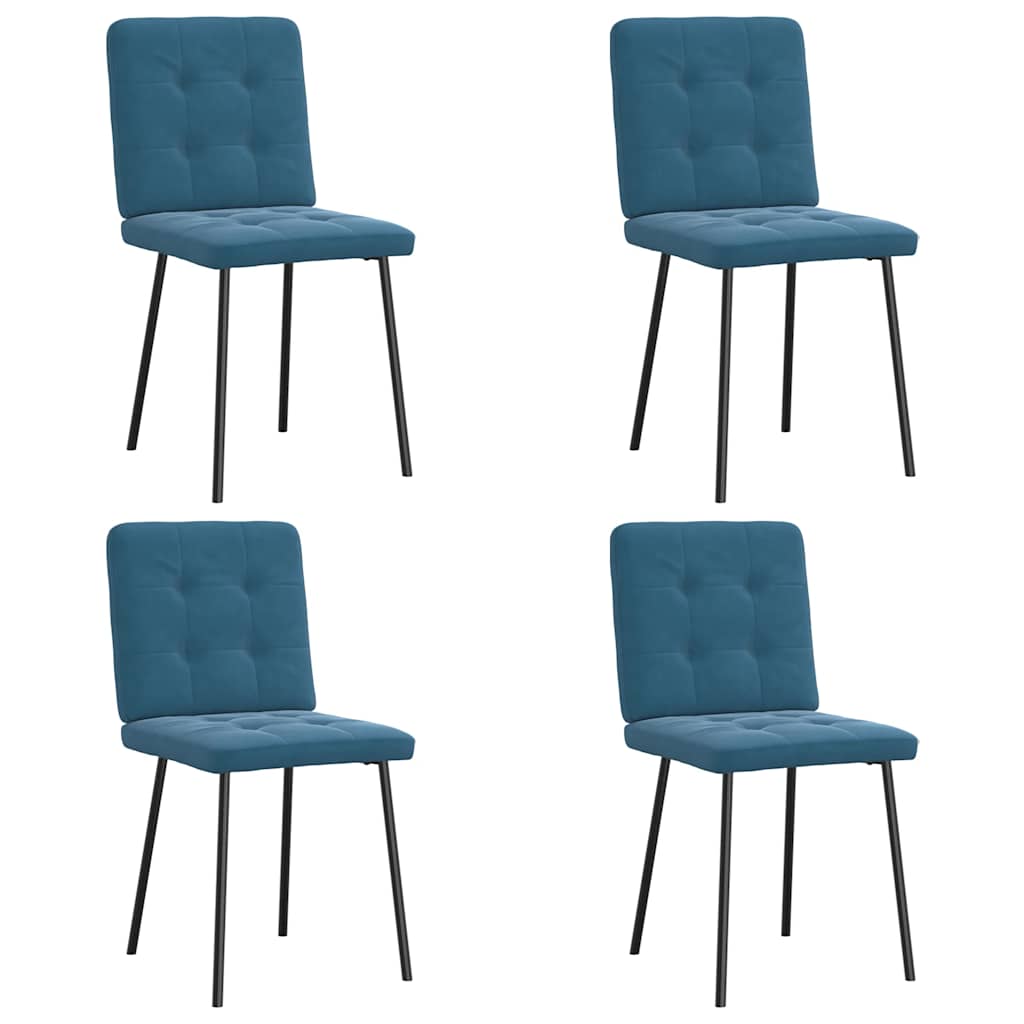 Eetkamerstoelen 4 st fluweel blauw is nu te koop bij PeponiXL, paradijselijk wonen!