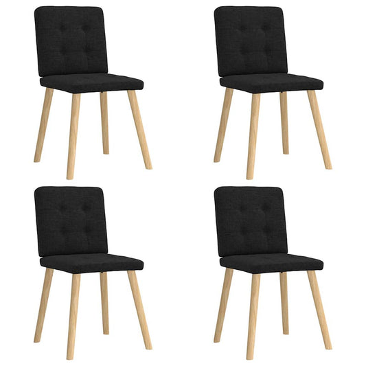 Eetkamerstoelen 4 st stof zwart is nu te koop bij PeponiXL, paradijselijk wonen!